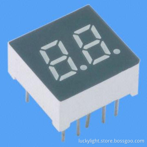 0.3-inch blue 7-segment LED display, 2 digits, compliant with the RoHS directive